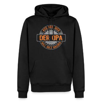 Holzfäller Opa will Holz machen Rentner - Männer Premium Bio Hoodie - Schwarz - Vorne - Nico (187cm)