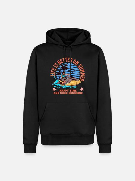 LIFE IS BETTER ON SUMMER - Men’s Premium Organic Hoodie - black