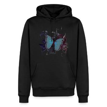 Schmetterling - Männer Premium Bio Hoodie - Schwarz - Vorne - Nico (187cm)