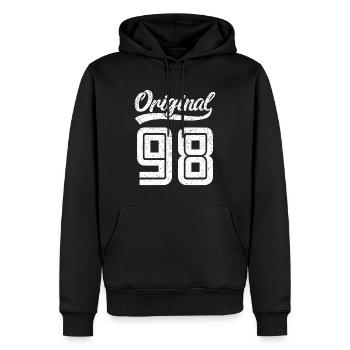 1998 Original 98 geboren 1998 - Männer Premium Bio Hoodie - Schwarz - Vorne - Nico (187cm)