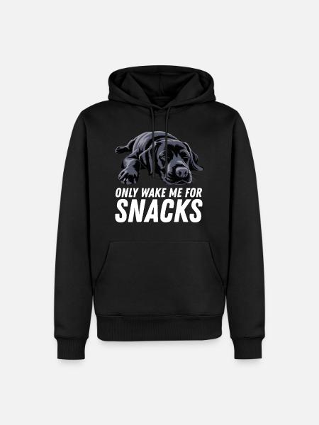 Black Labrador Dog Only Wake Me Für Snacks - Männer Premium Bio Hoodie - Schwarz
