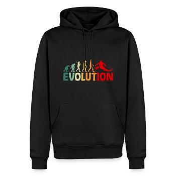 Évolution du ski - Sweat à capuche Premium bio Homme - noir - Devant - Nico (187cm)