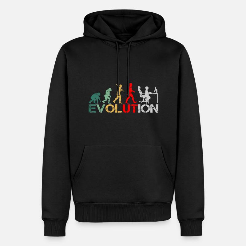 Computer Nerd Programmierer Evolution witzige - Männer Premium Bio Hoodie - Schwarz