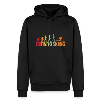 Évolution du ski - Sweat à capuche Premium bio Homme - noir - Devant - Nico (187cm)