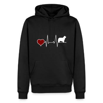 Bergame Berger Chien Maman Battement de cœur - Sweat à capuche Premium bio Homme - noir - Devant - Nico (187cm)