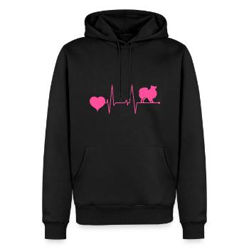 Japon Japonais Japonais Spitz Dog Mama Pink - Sweat à capuche Premium bio Homme - noir - Devant - Nico (187cm)
