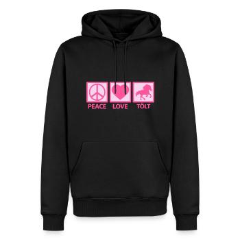 Cheval Islandais Tölt Peace Love Mama Rose - Sweat à capuche Premium bio Homme - noir - Devant - Nico (187cm)