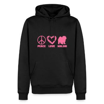 Malshi Hund Maltese Shih tzu Mix Mom Peace Pink - Männer Premium Bio Hoodie - Schwarz - Vorne - Nico (187cm)