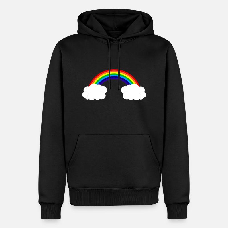 rainbow clouds - Männer Premium Bio Hoodie - Schwarz