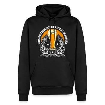 Trinken wir noch einen? Lustiger Spruch Funshirt - Männer Premium Bio Hoodie - Schwarz - Vorne - Nico (187cm)