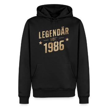 Legendär Seit 1986 - Männer Premium Bio Hoodie - Schwarz - Vorne - Nico (187cm)