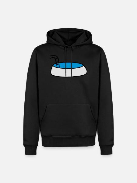 piscine - Sweat à capuche Premium bio Homme - noir