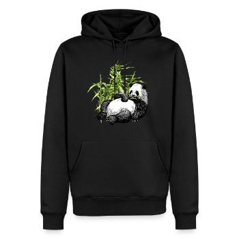 Panda_TS - Männer Premium Bio Hoodie - Schwarz - Vorne - Nico (187cm)