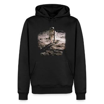 Mann im Mond - Männer Premium Bio Hoodie - Schwarz - Vorne - Nico (187cm)