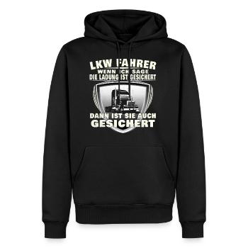 LKW Fahrer - Männer Premium Bio Hoodie - Schwarz - Vorne - Nico (187cm)