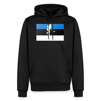 floorball - Männer Premium Bio Hoodie - Schwarz - Vorne - Nico (187cm)