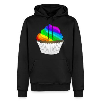 soleil arc-en-ciel nuages soleil météo cloud76 - Sweat à capuche Premium bio Homme - noir - Devant - Nico (187cm)
