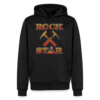 Géologie de Star Rock orange gris - Sweat à capuche Premium bio Homme - noir - Devant - Nico (187cm)