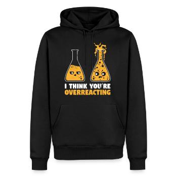 Professeur de chimie overreaction drôle - Sweat à capuche Premium bio Homme - noir - Devant - Nico (187cm)