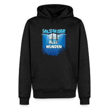 Tauchen Taucher Salzwasser Heilt Meer Geschenk - Männer Premium Bio Hoodie - Schwarz - Vorne - Nico (187cm)