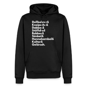 Babbeln 4 Anfaenger - Männer Premium Bio Hoodie - Schwarz - Vorne - Nico (187cm)