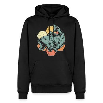 Pisces - Men’s Premium Organic Hoodie - black - Front - Nico (187cm)