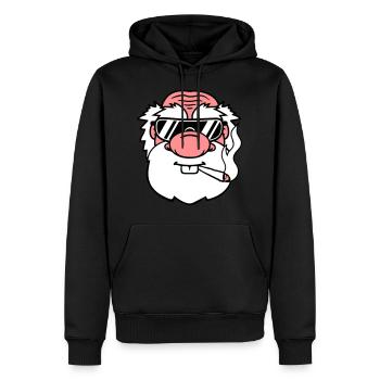 cool rauchen sonnenbrille joint weed hanf cannabis - Männer Premium Bio Hoodie - Schwarz - Vorne - Nico (187cm)