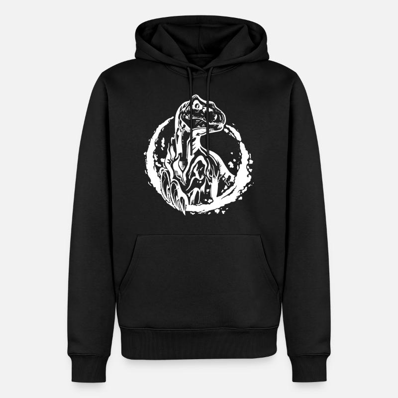 RAPTOR Blanc - Sweat à capuche Premium bio Homme - noir