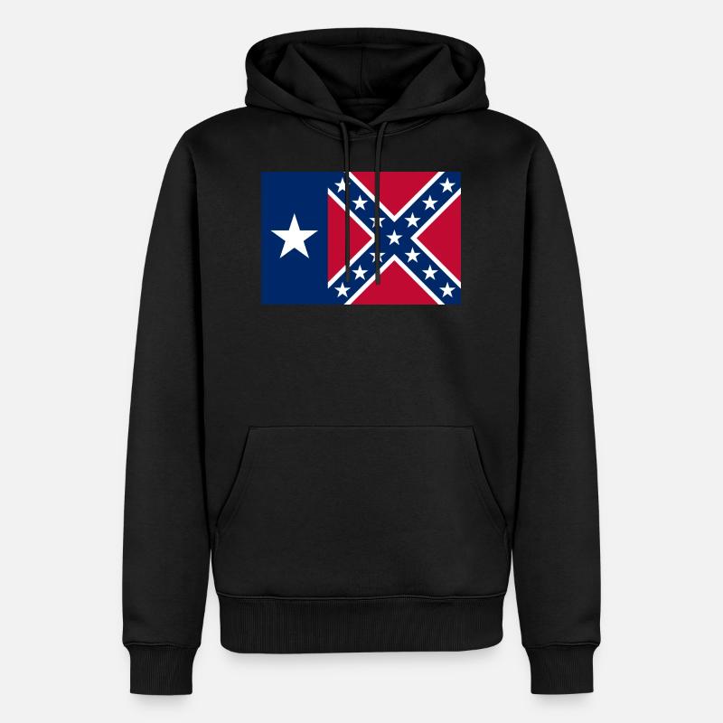 Texas Rebel Flag - Männer Premium Bio Hoodie - Schwarz