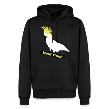 Real Punk, Kakadu, Papagei, Vogel - Männer Premium Bio Hoodie - Schwarz - Vorne - Nico (187cm)