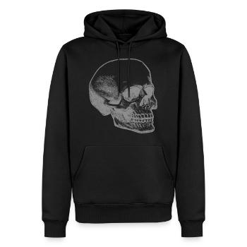 Skelett Totenkopf - Männer Premium Bio Hoodie - Schwarz - Vorne - Nico (187cm)