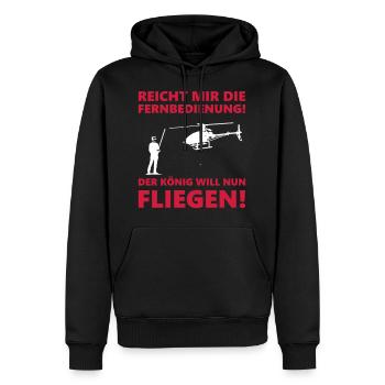 Modèle d'hélicoptère hélicoptère cadeau drôle - Sweat à capuche Premium bio Homme - noir - Devant - Nico (187cm)