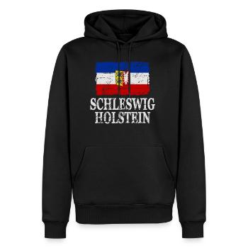 Schleswig Holstein drapeau - drapeau - Sweat à capuche Premium bio Homme - noir - Devant - Nico (187cm)