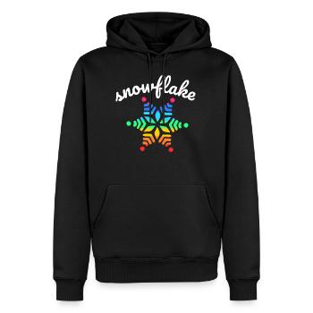 Arc-en-ciel Neige - Sweat à capuche Premium bio Homme - noir - Devant - Nico (187cm)