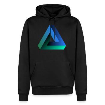 geometrisches Dreieck - Männer Premium Bio Hoodie - Schwarz - Vorne - Nico (187cm)