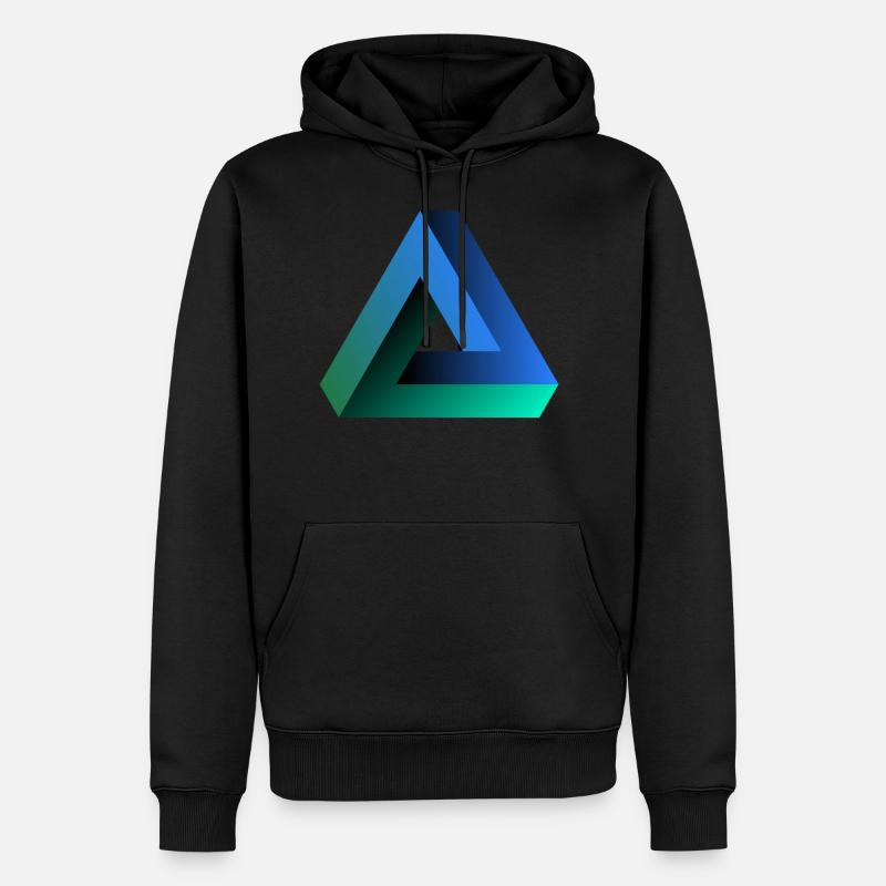 geometrisches Dreieck - Männer Premium Bio Hoodie - Schwarz