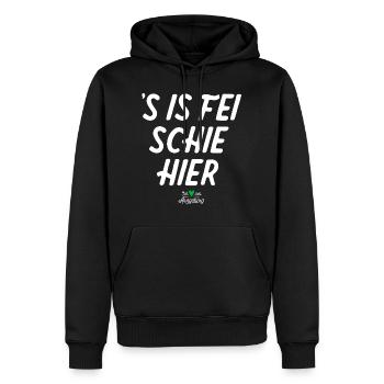 C'est une honte à Arzgebirg - dit Erzgebirge - Sweat à capuche Premium bio Homme - noir - Devant - Nico (187cm)