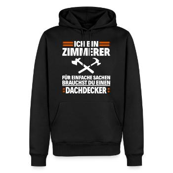 Zimmerer - Zimmermann - Männer Premium Bio Hoodie - Schwarz - Vorne - Nico (187cm)