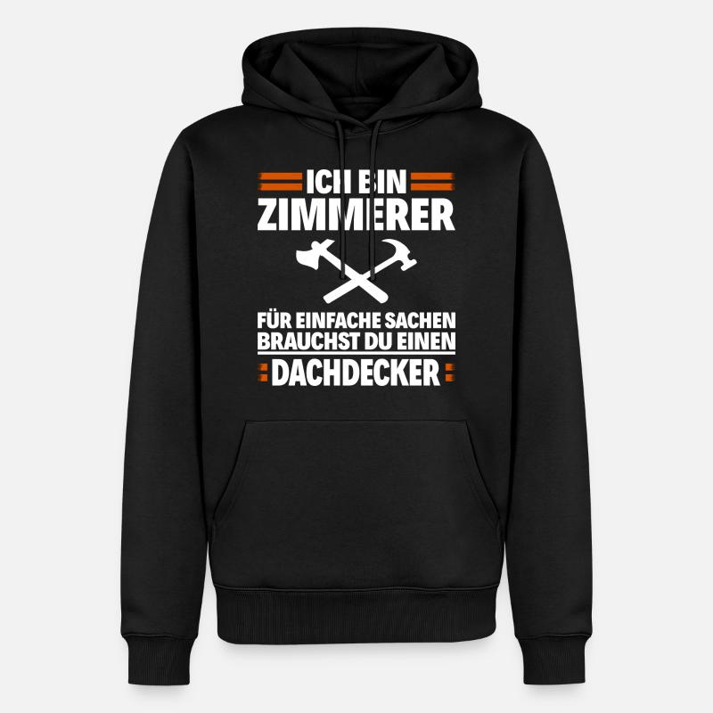 Zimmerer - Zimmermann - Männer Premium Bio Hoodie - Schwarz