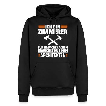 Charpentier - charpentier - Sweat à capuche Premium bio Homme - noir - Devant - Nico (187cm)