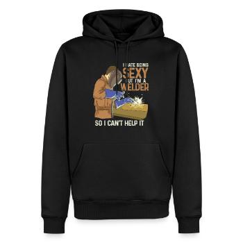 Soudeur Sexy - Soudure Cadeaux Professions - Sweat à capuche Premium bio Homme - noir - Devant - Nico (187cm)
