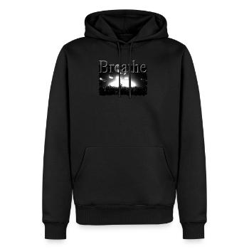 Concert respirer - Sweat à capuche Premium bio Homme - noir - Devant - Nico (187cm)