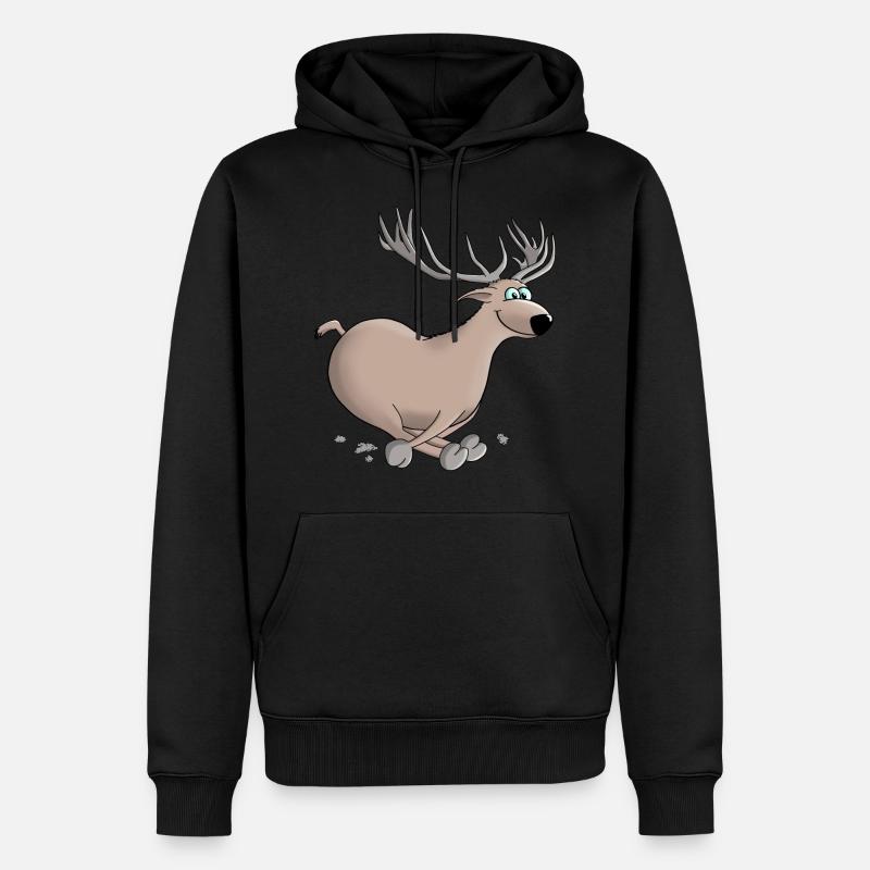 Hirsch - Hirsch - Hirsch - Männer Premium Bio Hoodie - Schwarz