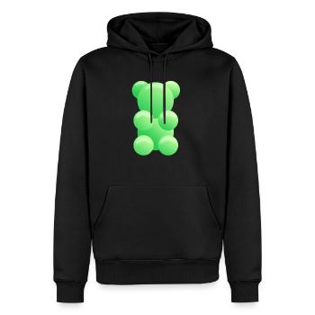 Ours Gommeux Vert - Sweat à capuche Premium bio Homme - noir - Devant - Nico (187cm)