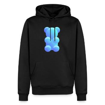 Gummibärchen blau - Männer Premium Bio Hoodie - Schwarz - Vorne - Nico (187cm)