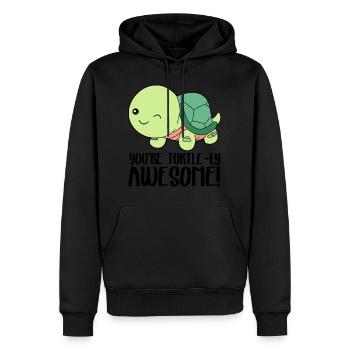 Winkende süße Schildkröte - Du bist großartig in der Schildkröte - Männer Premium Bio Hoodie - Schwarz - Vorne - Nico (187cm)