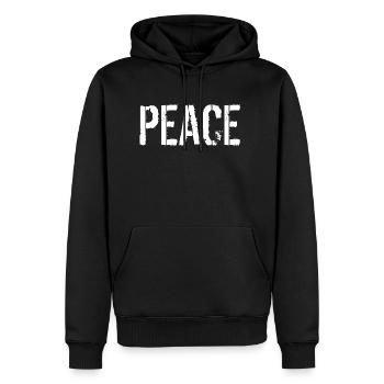 Peace - Sweat à capuche Premium bio Homme - noir - Devant - Nico (187cm)
