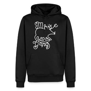 Mouse Gang - Sweat à capuche Premium bio Homme - noir - Devant - Nico (187cm)