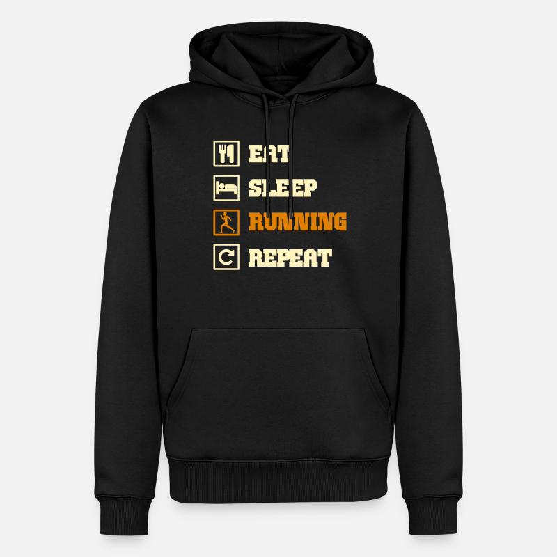running - Männer Premium Bio Hoodie - Schwarz