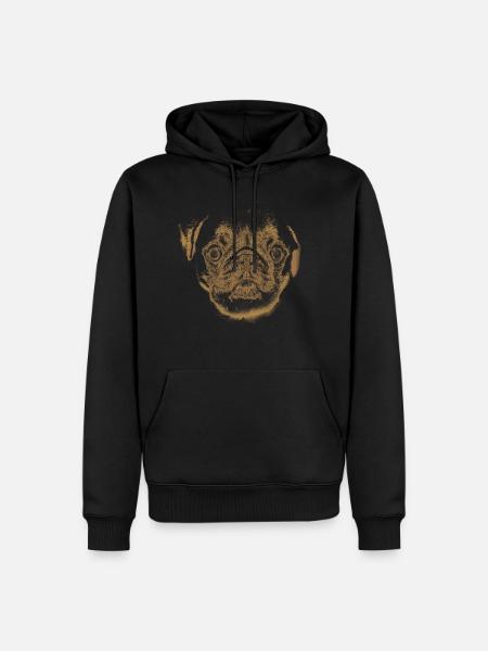 Mops - Männer Premium Bio Hoodie - Schwarz